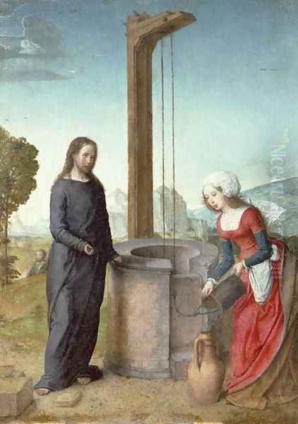 Christ and the Woman of Samaria Oil Painting by Flandes Juan de