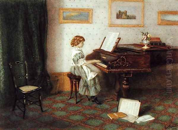 At the Piano Oil Painting by Esther H. Jones