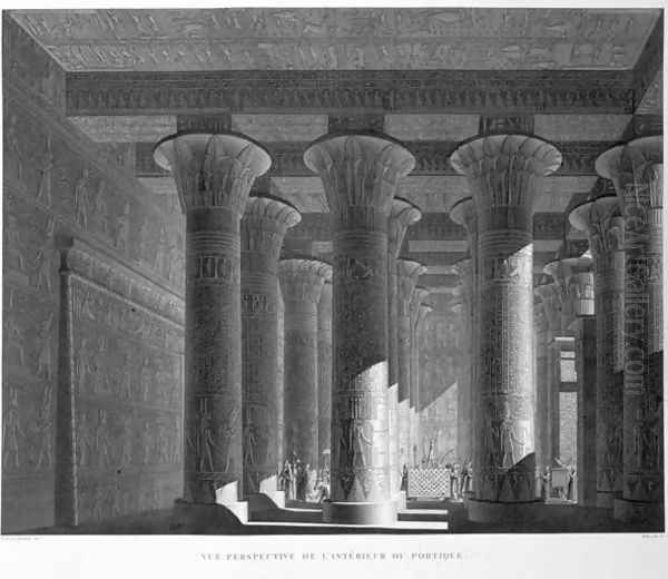 Perspective view of the portico interior Oil Painting by Jollois and Devilliers