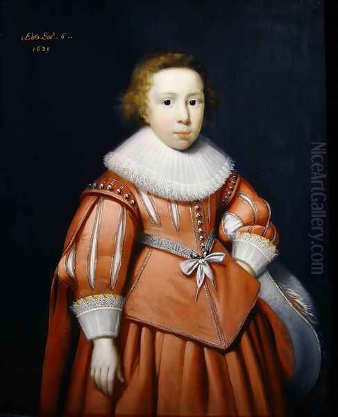 Portrait of a Young Boy Oil Painting by Cornelis I Johnson