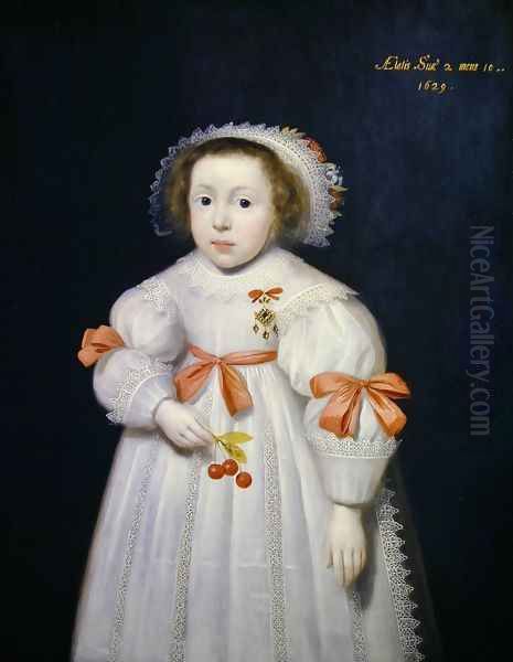 Portrait of a Young Girl Oil Painting by Cornelis I Johnson