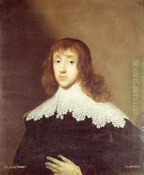 Portrait of Sir Ralph Verney Oil Painting by Cornelis I Johnson