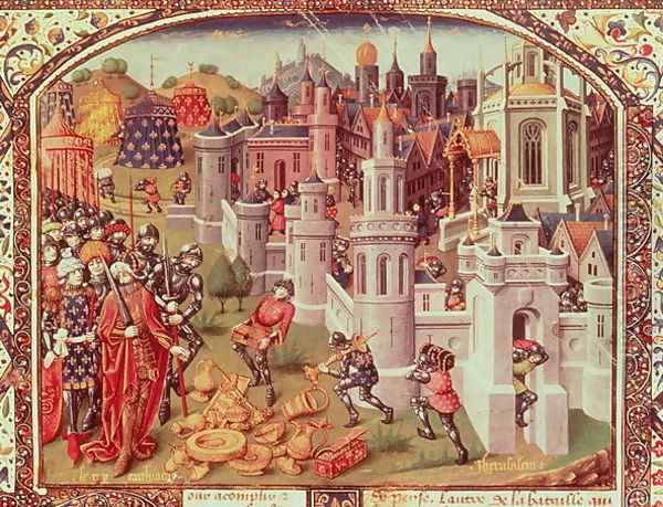 The Looting of Jerusalem after the Capture by the Christians in 1099 Oil Painting by Courcy Jean de