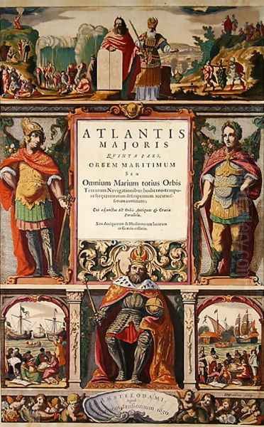 Frontispiece of the Fifth Volume of Janssons Atlas Novus Oil Painting by Joannes Jansson