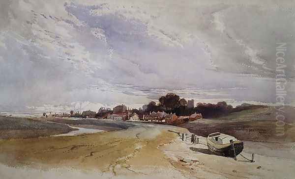 Gillingham on the River Medway Kent Oil Painting by Harry John Johnson