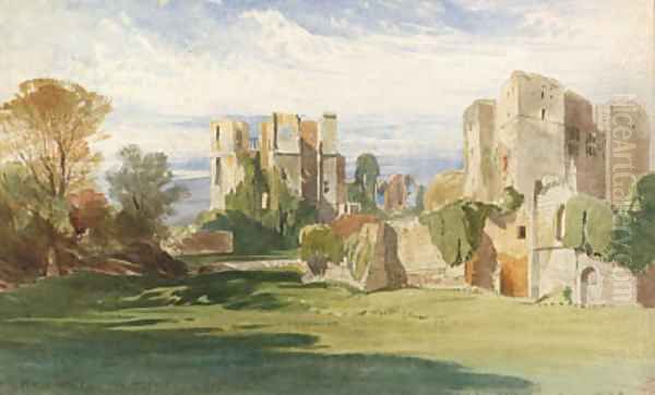 A view of Kenilworth Castle, Warwickshire, from the tiltyard Oil Painting by Harry John Johnson