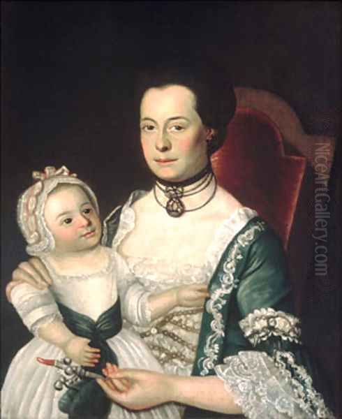 Mrs Jacob Hurd and Child 1762 Oil Painting by William Johnston