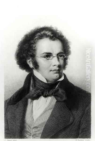 Portrait of Franz Schubert 1797-1828 Oil Painting by Jager (Jaeger), Carl