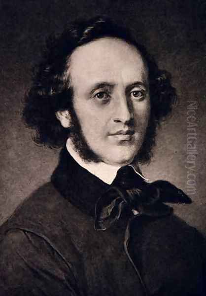 Portrait of Felix Mendelssohn 1809-47 Oil Painting by Jager (Jaeger), Carl