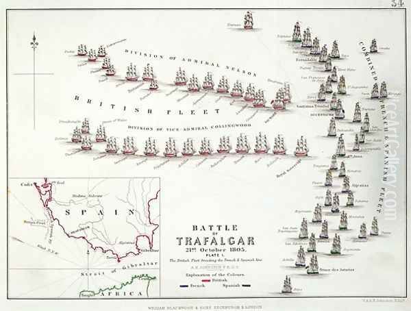 The Battle of Trafalgar Oil Painting by Alexander Keith Johnston