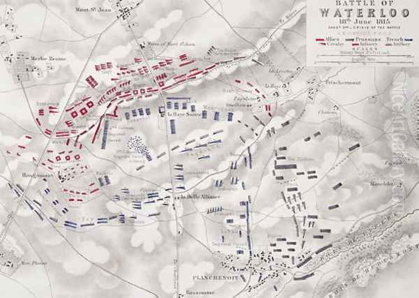 Battle of Waterloo Oil Painting by Alexander Keith Johnston