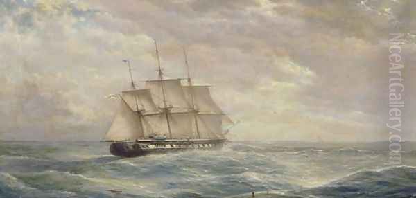 British Ship on the High Seas Oil Painting by Isaac Walter Jenner