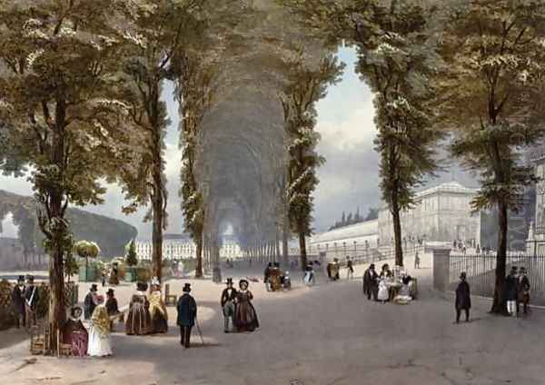 View of Paris le Jardin des Plantes Oil Painting by Julien & Bayot, Adolphe Jacottet