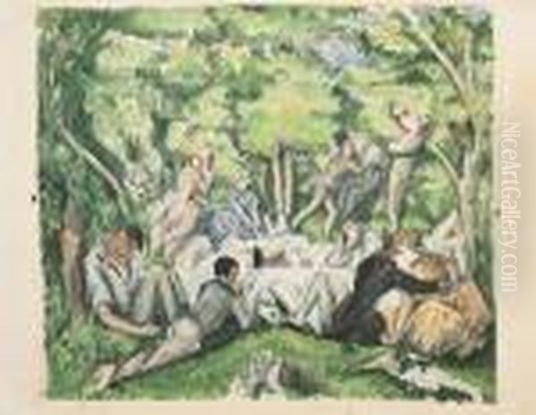 Le Dejeuner Sur L'herbe Oil Painting by Paul Cezanne