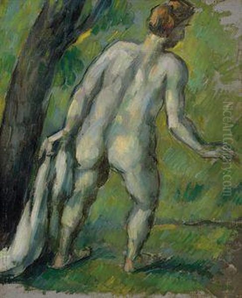 Baigneur, Vu De Dos Oil Painting by Paul Cezanne