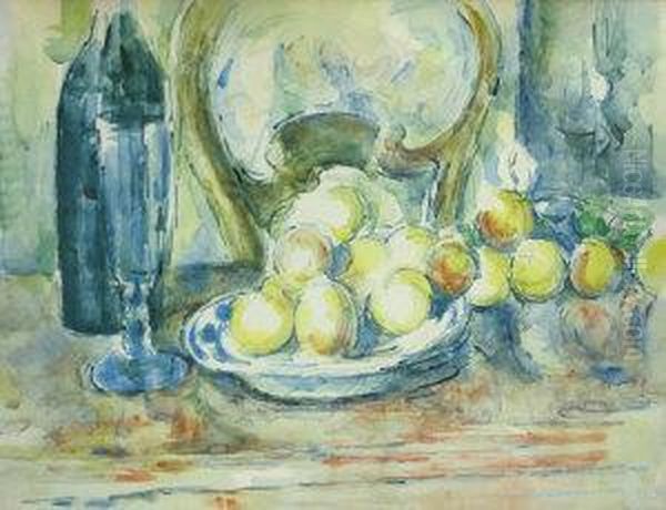 Bottles And Apples Oil Painting by Paul Cezanne