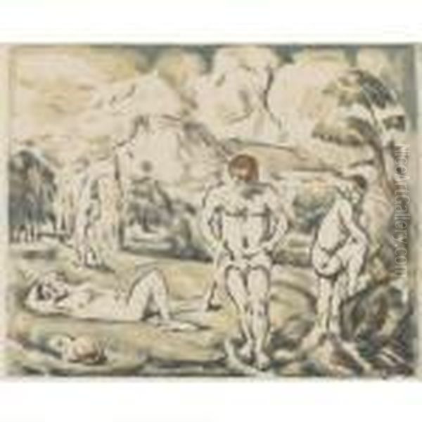 The Large Bathers Oil Painting by Paul Cezanne