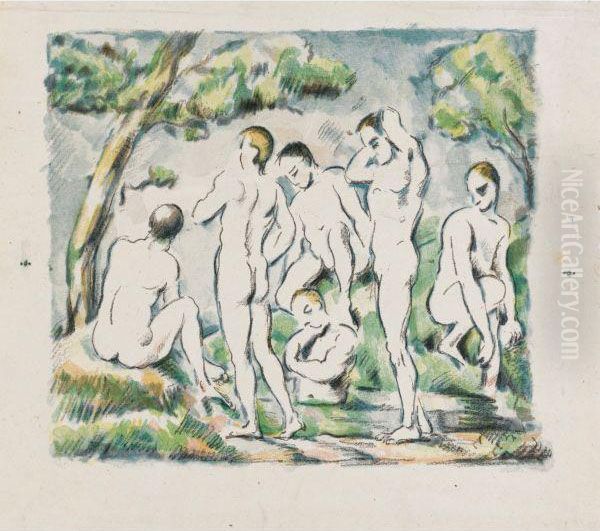 Les Baigneurs : Petite Planche Oil Painting by Paul Cezanne