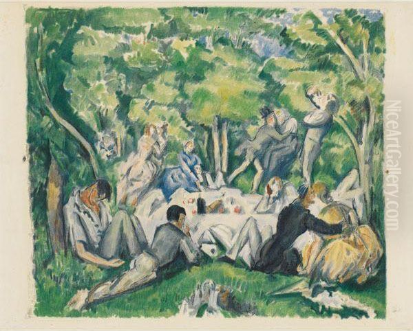 Le Dejeuner Sur L'herbe Oil Painting by Paul Cezanne