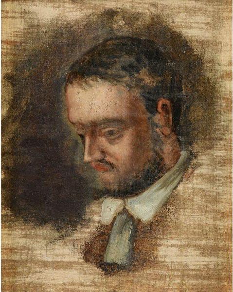 Portrait D'emile Zola Oil Painting by Paul Cezanne