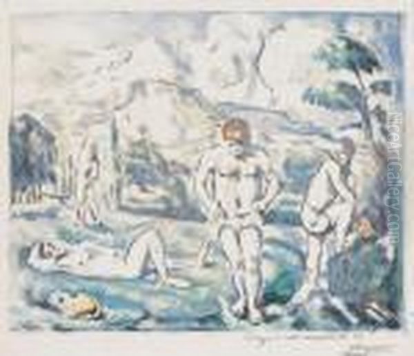 Les Baigneurs Oil Painting by Paul Cezanne