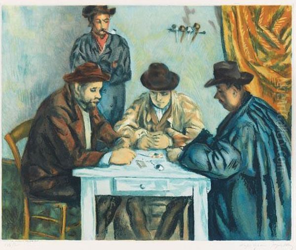 Nach - Les Joueurs De Cartes Oil Painting by Paul Cezanne