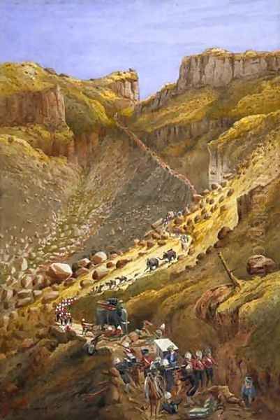 The Chetta Ravine Abyssinia Oil Painting by Lt Cornelius Francis (Frank) James