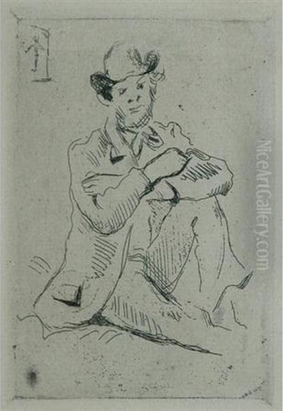 Portrait Du Peintre A. Guillaumin Au Pendu (cherpin 2) Oil Painting by Paul Cezanne