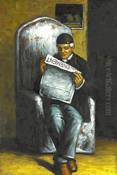 Artist's Father Reading Oil Painting by Paul Cezanne