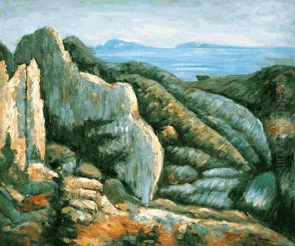 Rocks Near L'estaque Oil Painting by Paul Cezanne