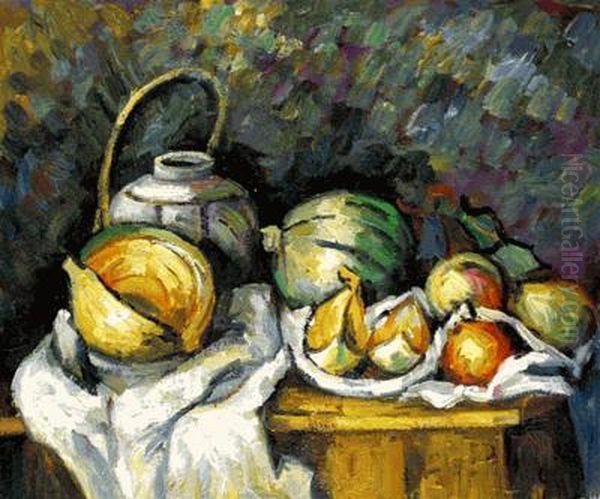 Still Life With Melons And Apples Oil Painting by Paul Cezanne