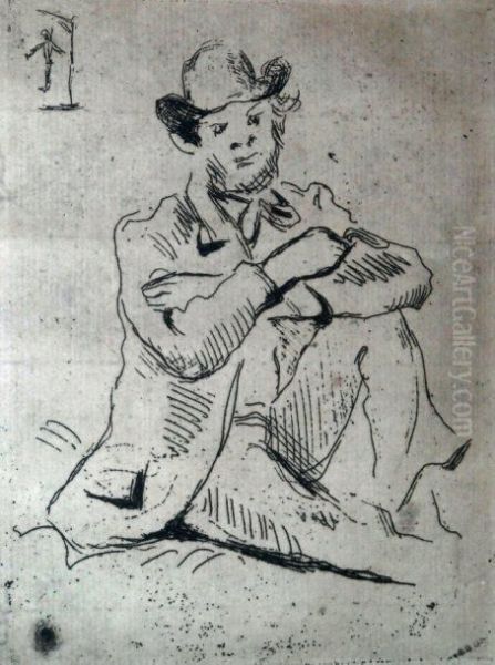 Portrait De Paul Guillaumin Au Pendu Oil Painting by Paul Cezanne