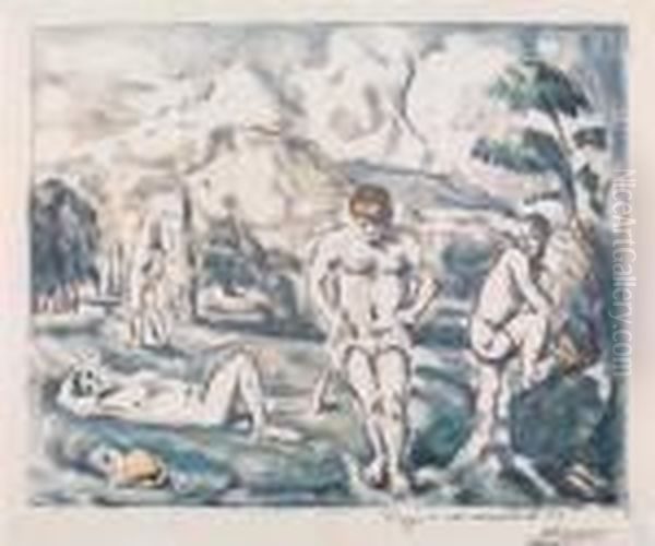 Les Baigneurs Oil Painting by Paul Cezanne