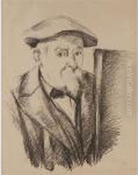 Portrait De Cezanne Par Lui-meme Oil Painting by Paul Cezanne