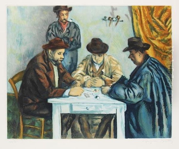 Les Joueurs De Cartes Oil Painting by Paul Cezanne