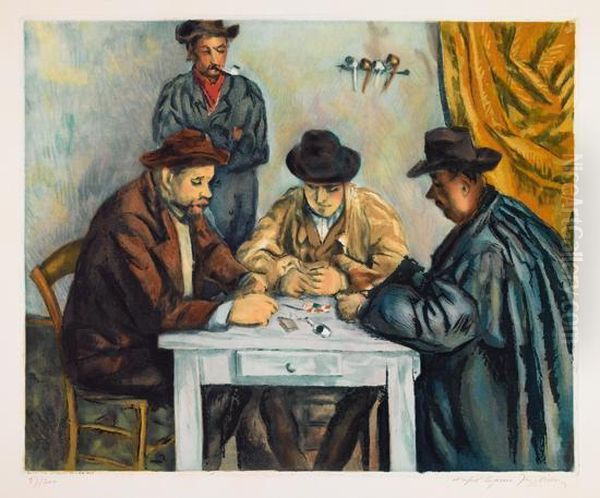 Les Joueur Des Cartes Oil Painting by Paul Cezanne