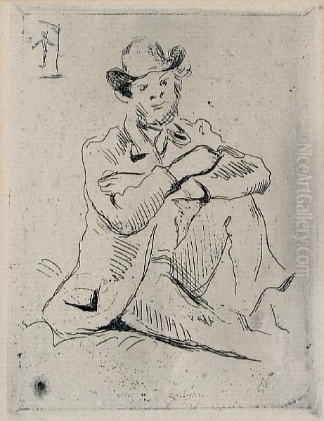 Portrait Of Armand Guillaumin Oil Painting by Paul Cezanne