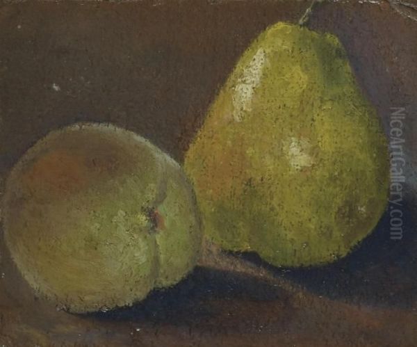 Peche Et Poire Oil Painting by Paul Cezanne