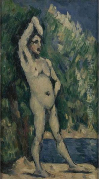 Baigneur Debout Oil Painting by Paul Cezanne