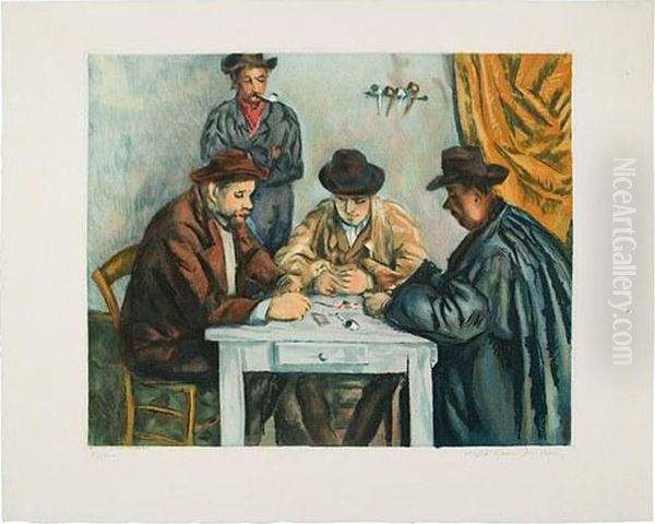 Les Joueur Des Cartes Oil Painting by Paul Cezanne