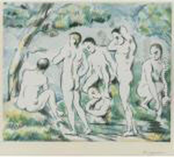 The Small Bathers Oil Painting by Paul Cezanne