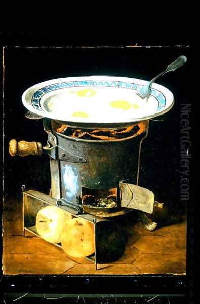 Eggs Cooking on a Stove Oil Painting by Gabriel-Germain Joncherie