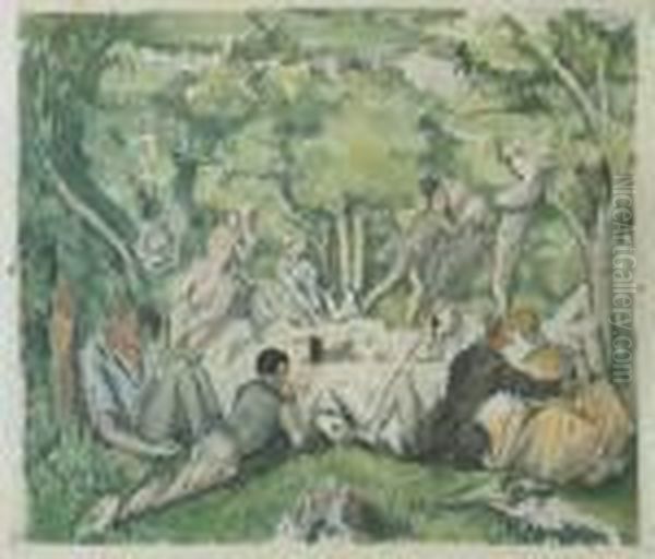 Le Dejeuner Sur L'herbe Oil Painting by Paul Cezanne