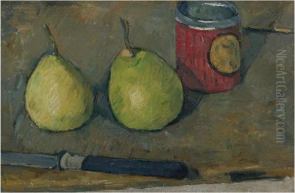 Poires Et Couteau Oil Painting by Paul Cezanne