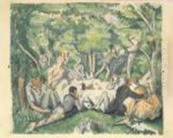 Le Dejeuner Sur L'herbe Oil Painting by Paul Cezanne