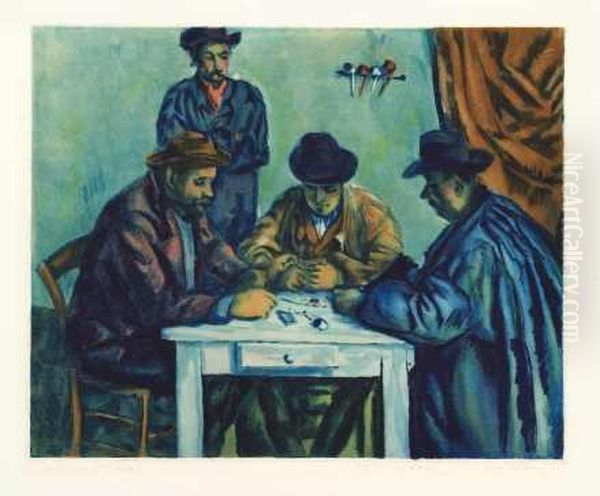 Les Joueurs Des Cartes Oil Painting by Paul Cezanne