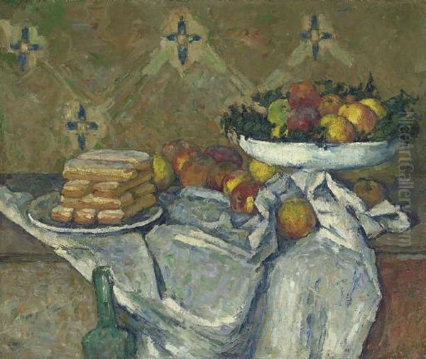 Compotier Et Assiette De Biscuits Oil Painting by Paul Cezanne