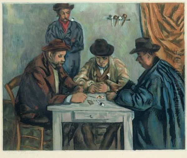 Les Joueurs Des Cartes (ginestet & Pouillon E662) Oil Painting by Paul Cezanne