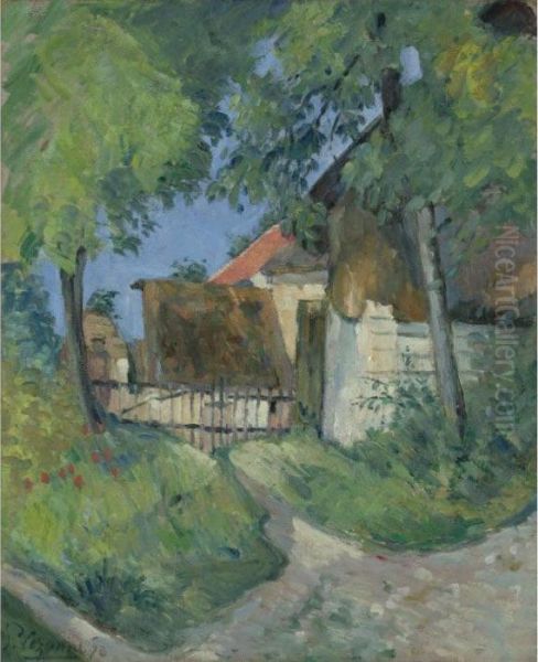 Property From The Collection Of Paul R. And Mary Haas
 

 
 
 

 
 Entree De Ferme, Rue Remy, A Auvers-sur-oise Oil Painting by Paul Cezanne