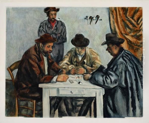 Les Jouers De Cartes. Oil Painting by Paul Cezanne